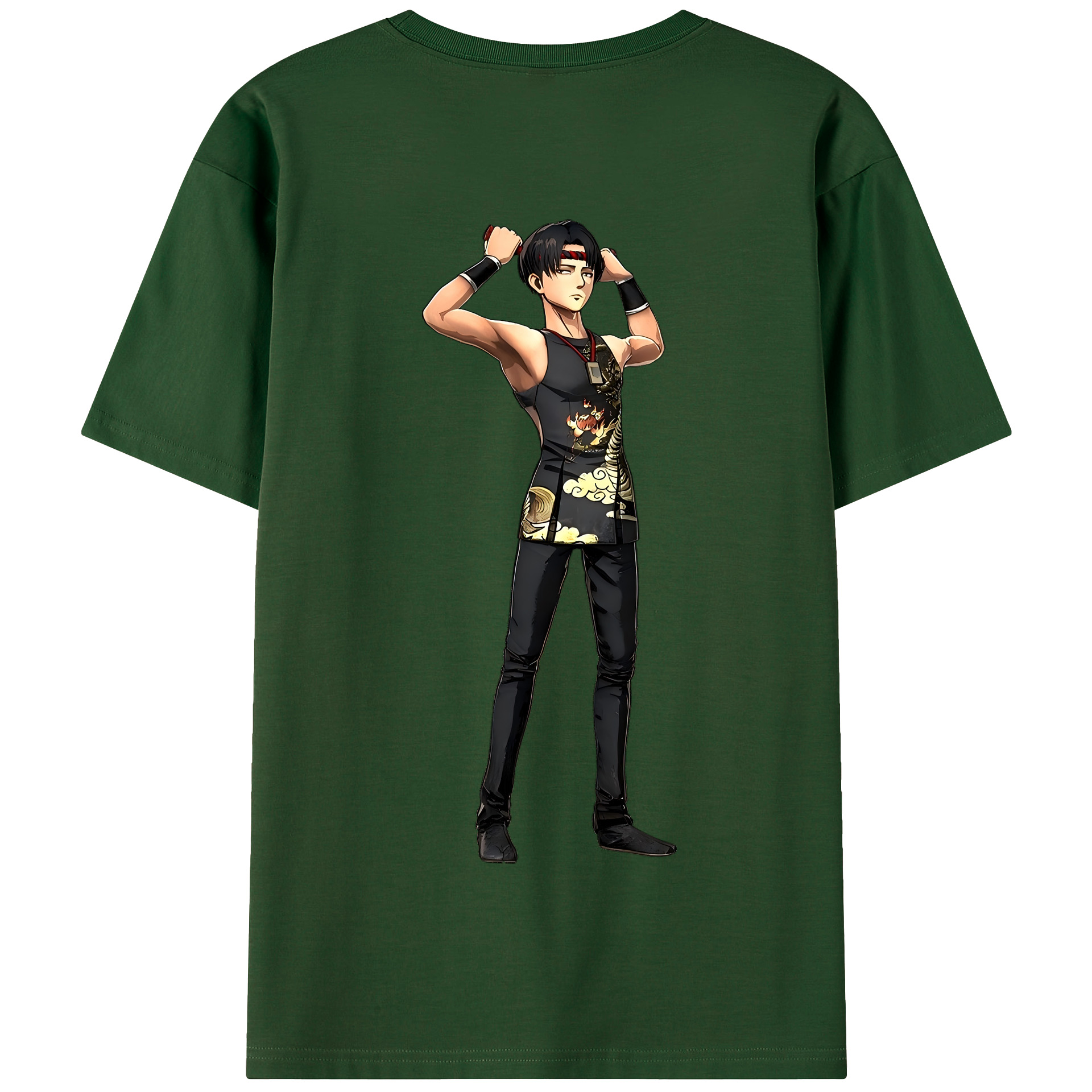 （画像用） 進撃の巨人 リヴァイ·アッカーマン Attack on Titan Levi Ackerman 綿100％半袖Tシャツ（背面プリント）